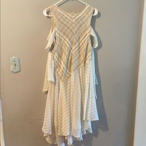 Free People Beige Striped Midi Dress